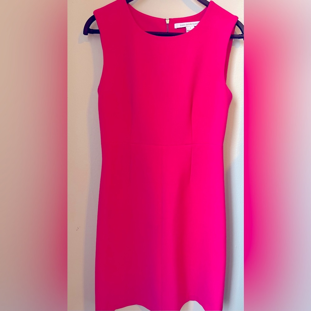 Diana von Furstenberg sheath dress in hot pink( Barbie Pink)